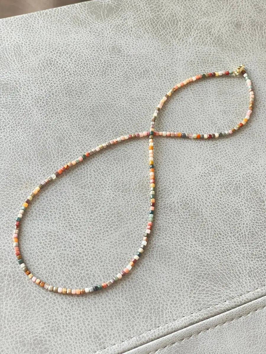 Desert Dawn – Alashan Rainbow Agate Micro-Faceted Necklace view 3